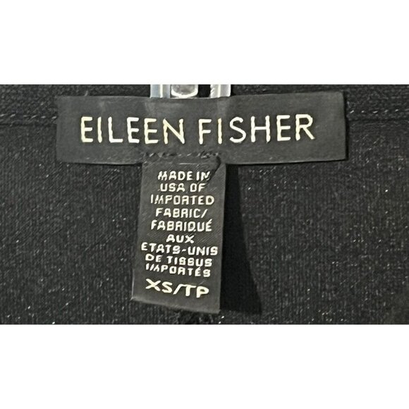 Eileen Fisher Black Stretch Buttons Long Jacket Cardigan - Made in USA - Picture 7 of 8
